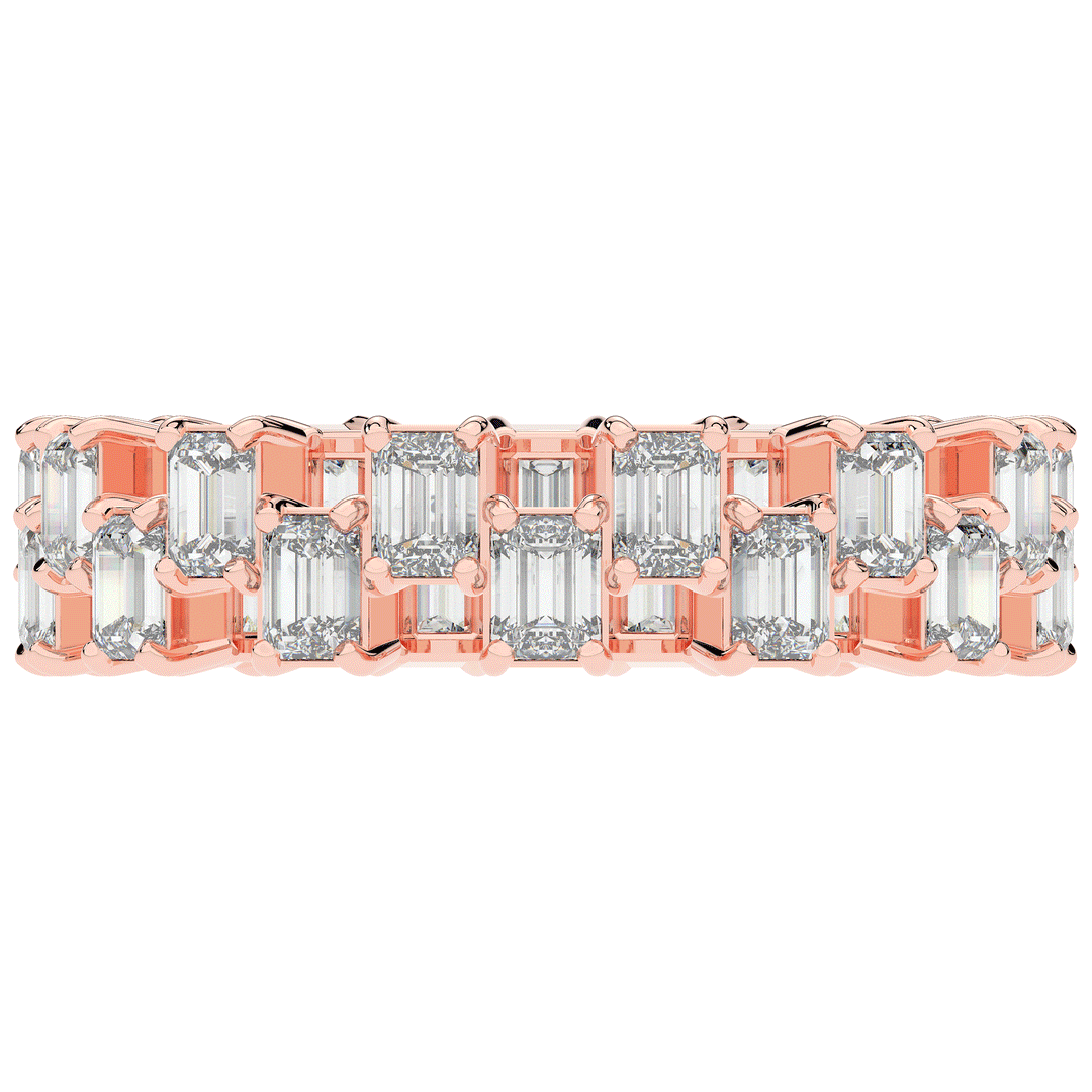 2.60CT.TW EMERALD CUT LAB DIAMOND ETERNITY WEDDING BAND - Nazarelle