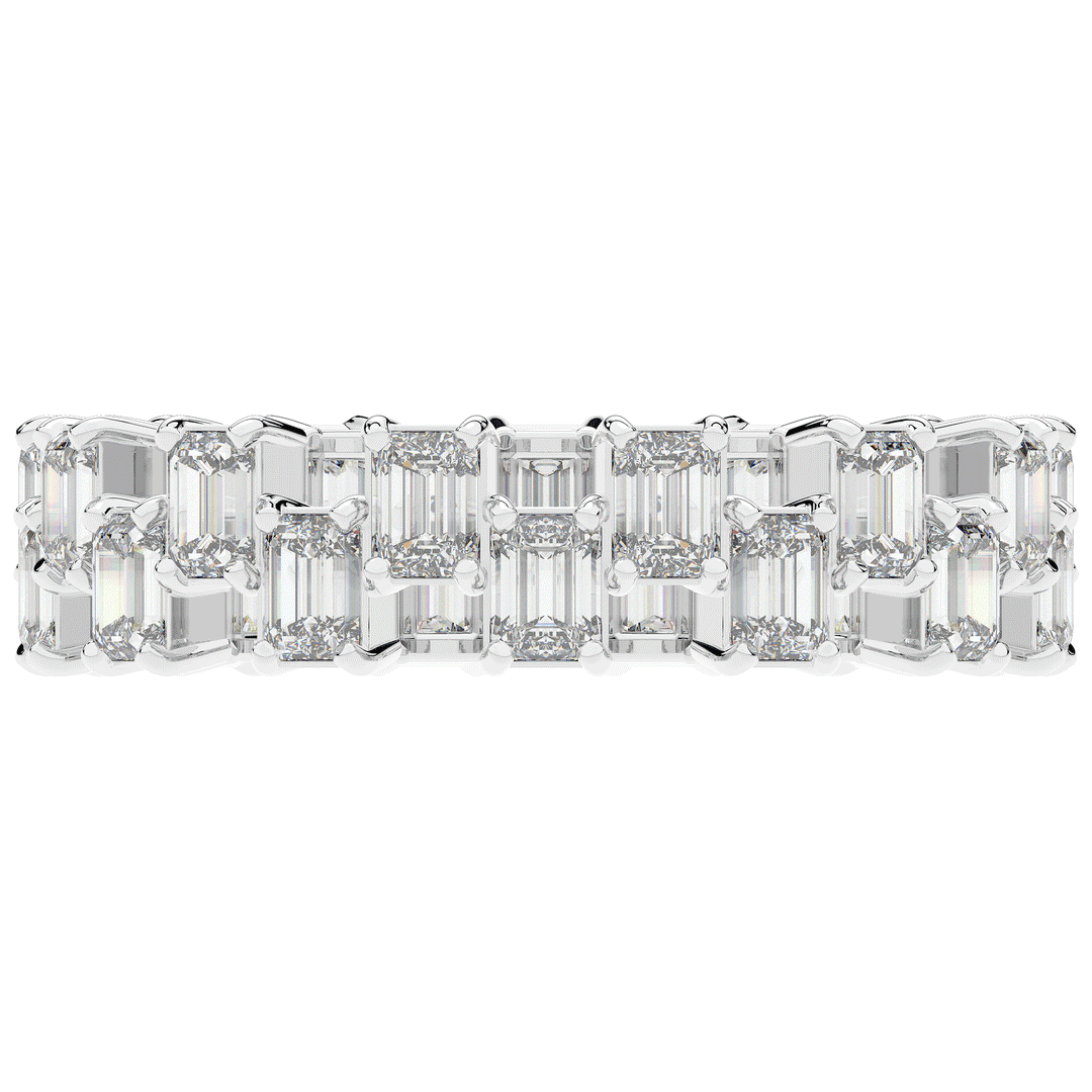 2.60CT.TW EMERALD CUT LAB DIAMOND ETERNITY WEDDING BAND - Nazarelle