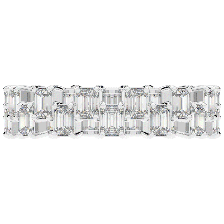 2.60CT.TW EMERALD CUT LAB DIAMOND ETERNITY WEDDING BAND - Nazarelle
