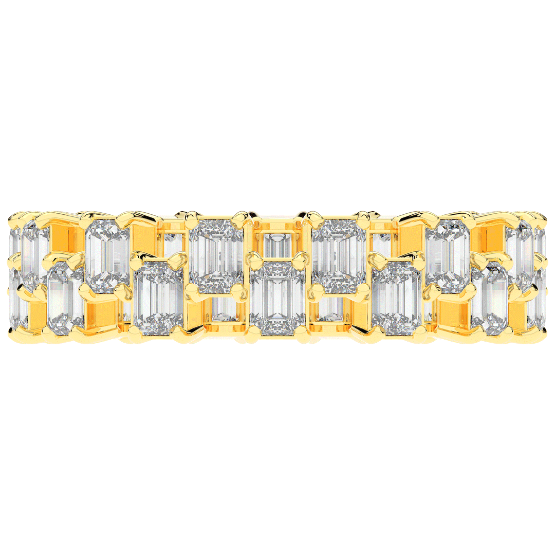 2.60CT.TW EMERALD CUT LAB DIAMOND ETERNITY WEDDING BAND - Nazarelle