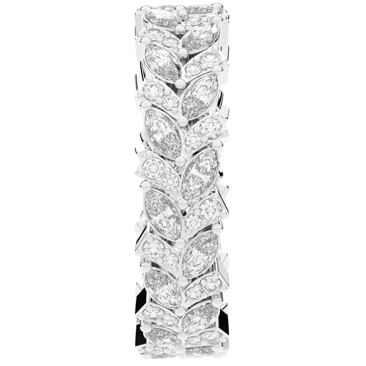 1.50CT.TW MARQUISE AND ROUND LAB DIAMOND ETERNITY WEDDING BAND - Nazarelle
