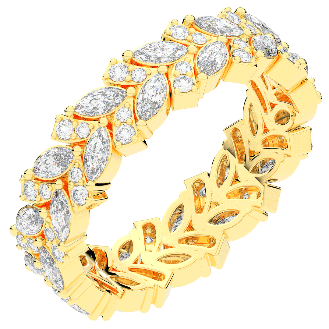 1.50CT.TW MARQUISE AND ROUND LAB DIAMOND ETERNITY WEDDING BAND - Nazarelle