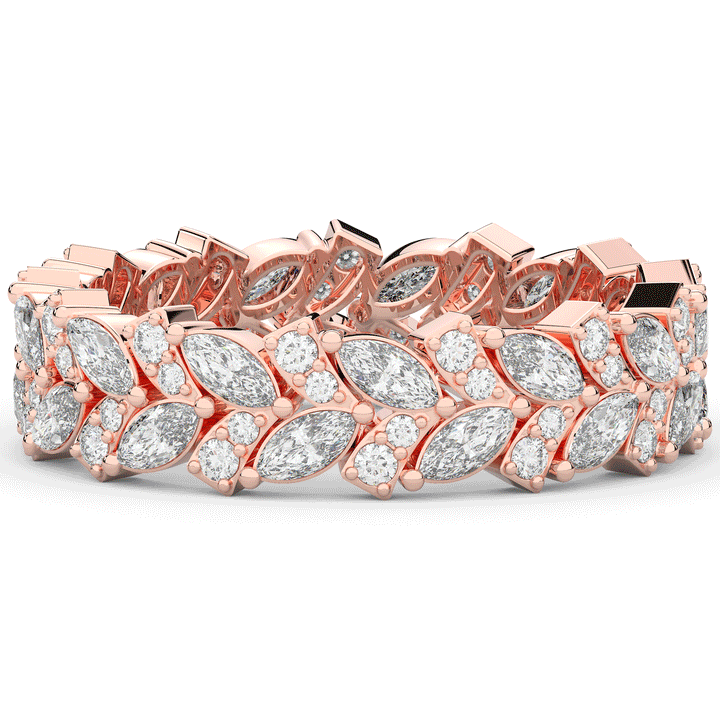 1.50CT.TW MARQUISE AND ROUND LAB DIAMOND ETERNITY WEDDING BAND - Nazarelle