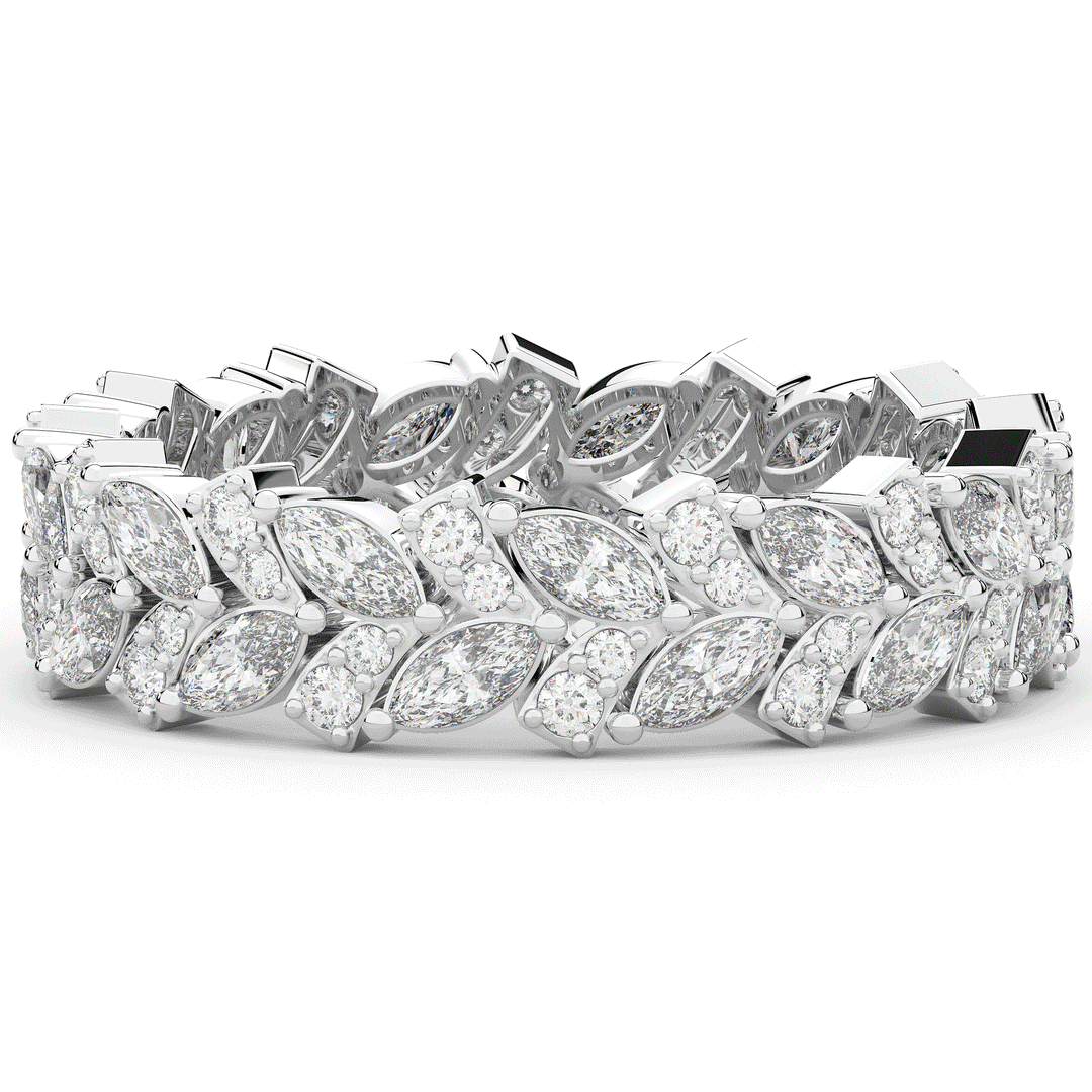 1.50CT.TW MARQUISE AND ROUND LAB DIAMOND ETERNITY WEDDING BAND - Nazarelle