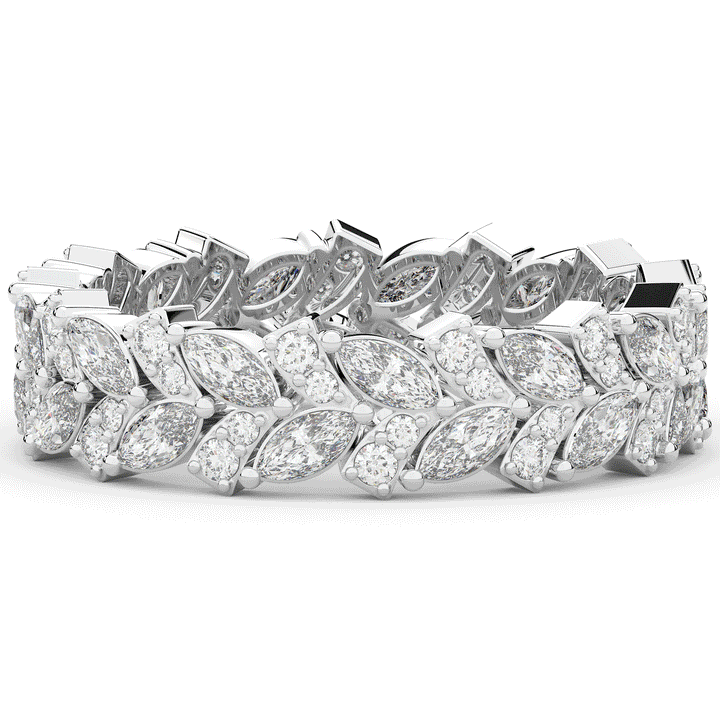 1.50CT.TW MARQUISE AND ROUND LAB DIAMOND ETERNITY WEDDING BAND - Nazarelle