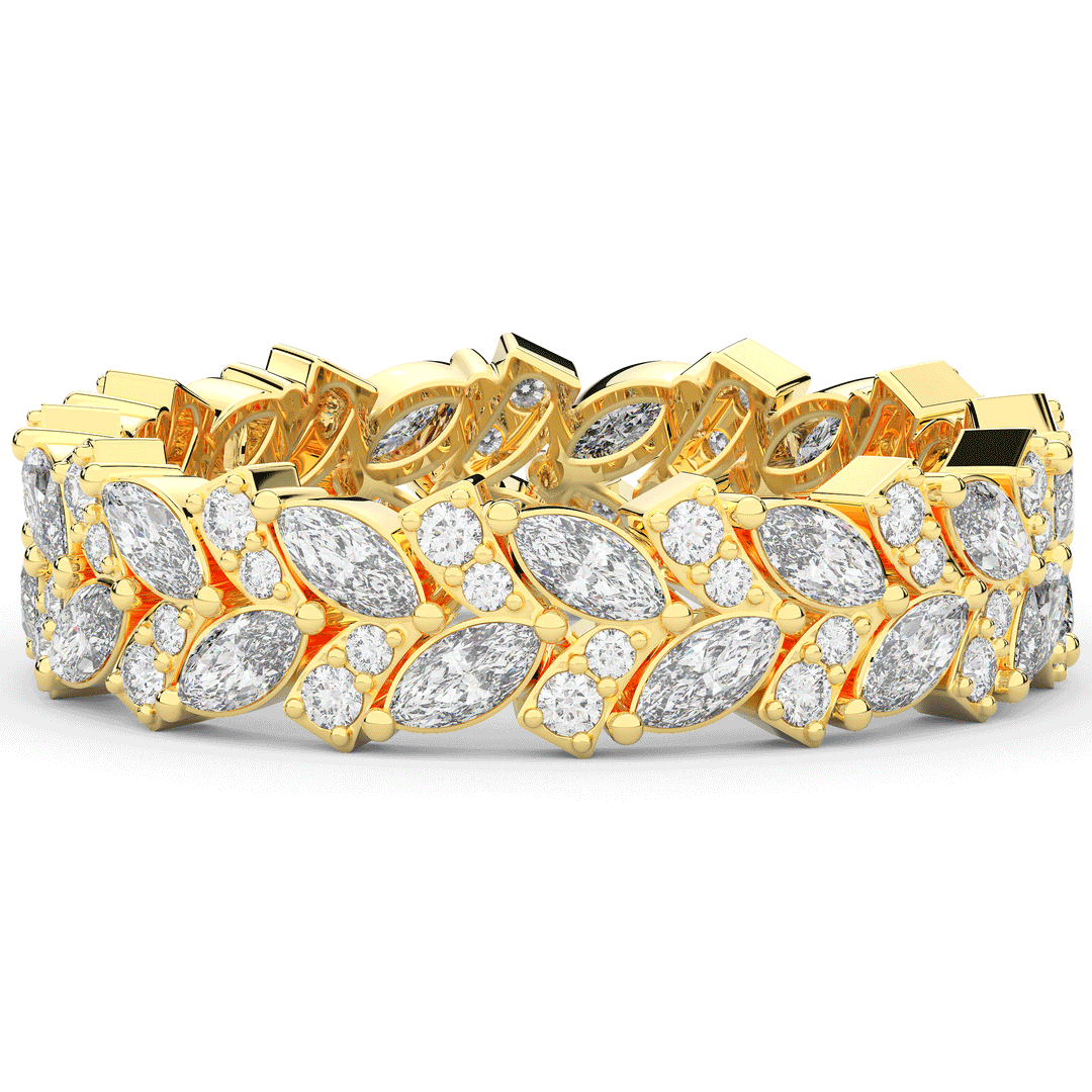 1.50CT.TW MARQUISE AND ROUND LAB DIAMOND ETERNITY WEDDING BAND - Nazarelle