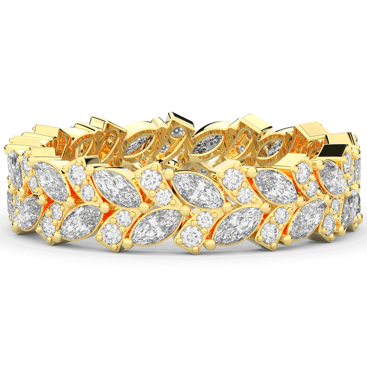 1.50CT.TW MARQUISE AND ROUND LAB DIAMOND ETERNITY WEDDING BAND - Nazarelle