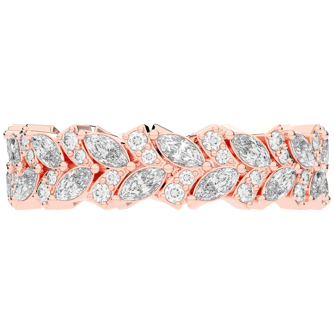 1.50CT.TW MARQUISE AND ROUND LAB DIAMOND ETERNITY WEDDING BAND - Nazarelle