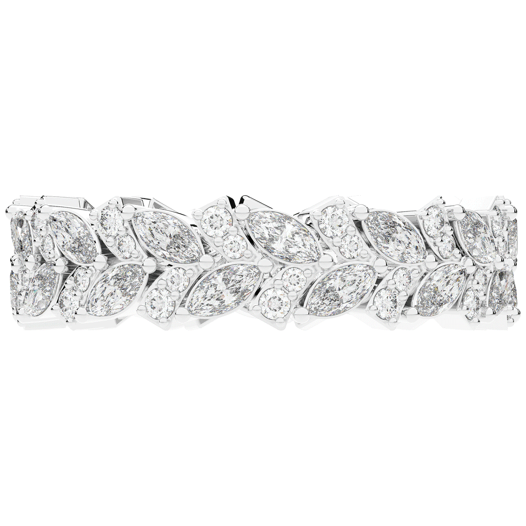 1.50CT.TW MARQUISE AND ROUND LAB DIAMOND ETERNITY WEDDING BAND - Nazarelle