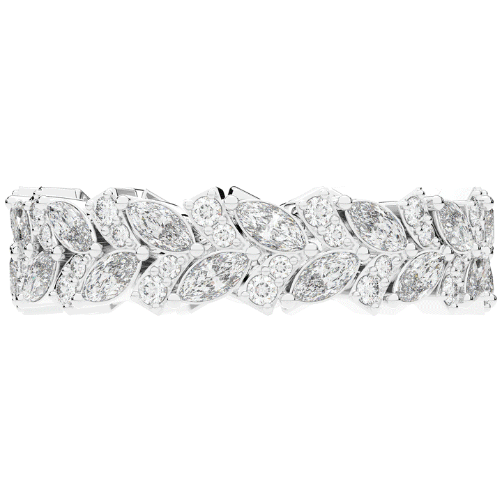 1.50CT.TW MARQUISE AND ROUND LAB DIAMOND ETERNITY WEDDING BAND - Nazarelle