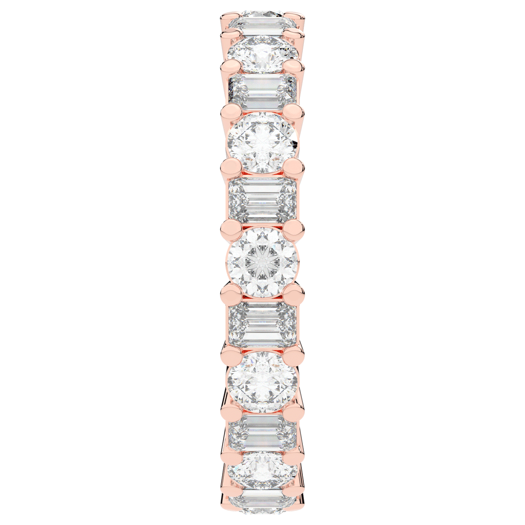 2.00CT.TW EMERALD CUT AND ROUND LAB DIAMOND ETERNITY WEDDING BAND - Nazarelle