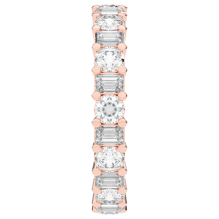 2.00CT.TW EMERALD CUT AND ROUND LAB DIAMOND ETERNITY WEDDING BAND - Nazarelle