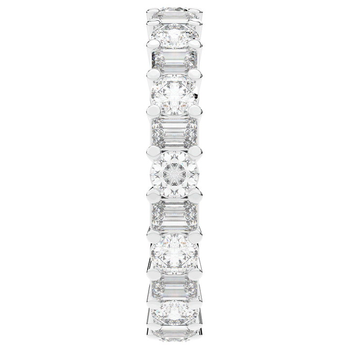 2.00CT.TW EMERALD CUT AND ROUND LAB DIAMOND ETERNITY WEDDING BAND - Nazarelle