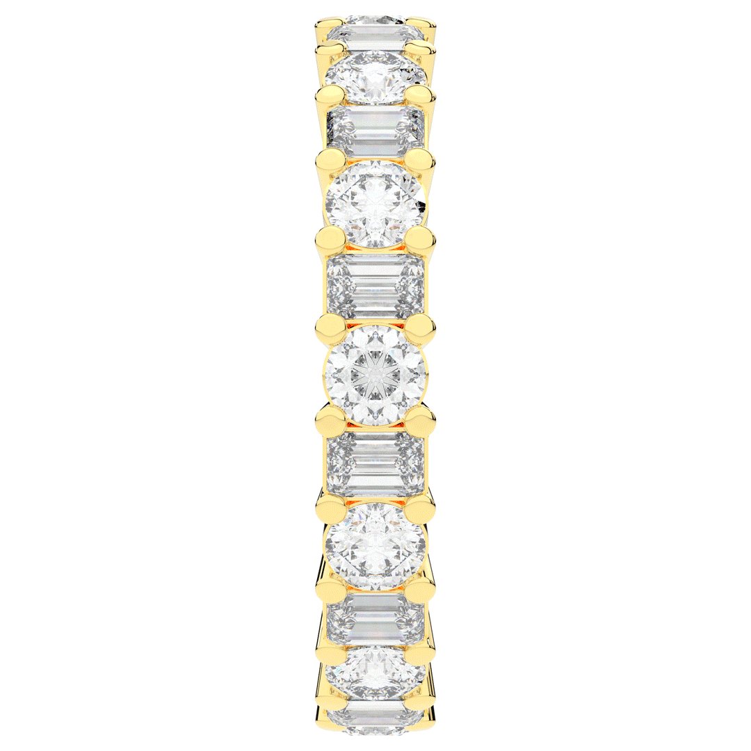 2.00CT.TW EMERALD CUT AND ROUND LAB DIAMOND ETERNITY WEDDING BAND - Nazarelle