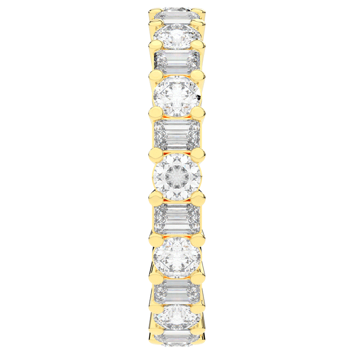 2.00CT.TW EMERALD CUT AND ROUND LAB DIAMOND ETERNITY WEDDING BAND - Nazarelle