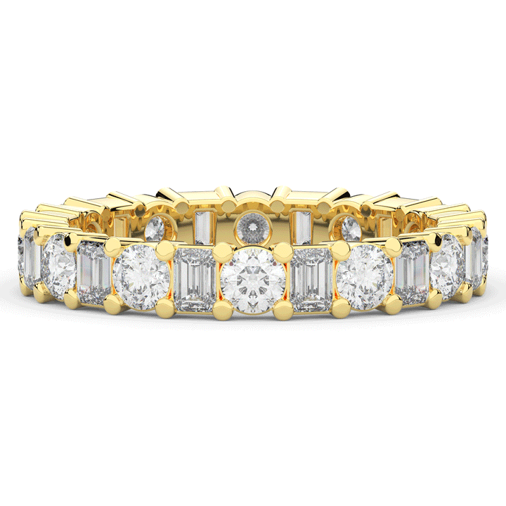 2.00CT.TW EMERALD CUT AND ROUND LAB DIAMOND ETERNITY WEDDING BAND - Nazarelle