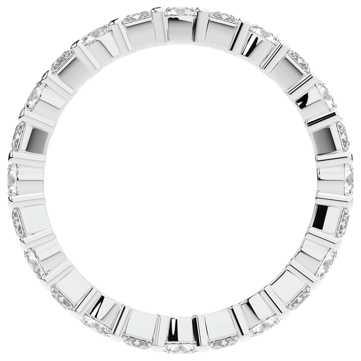 2.00CT.TW EMERALD CUT AND ROUND LAB DIAMOND ETERNITY WEDDING BAND - Nazarelle