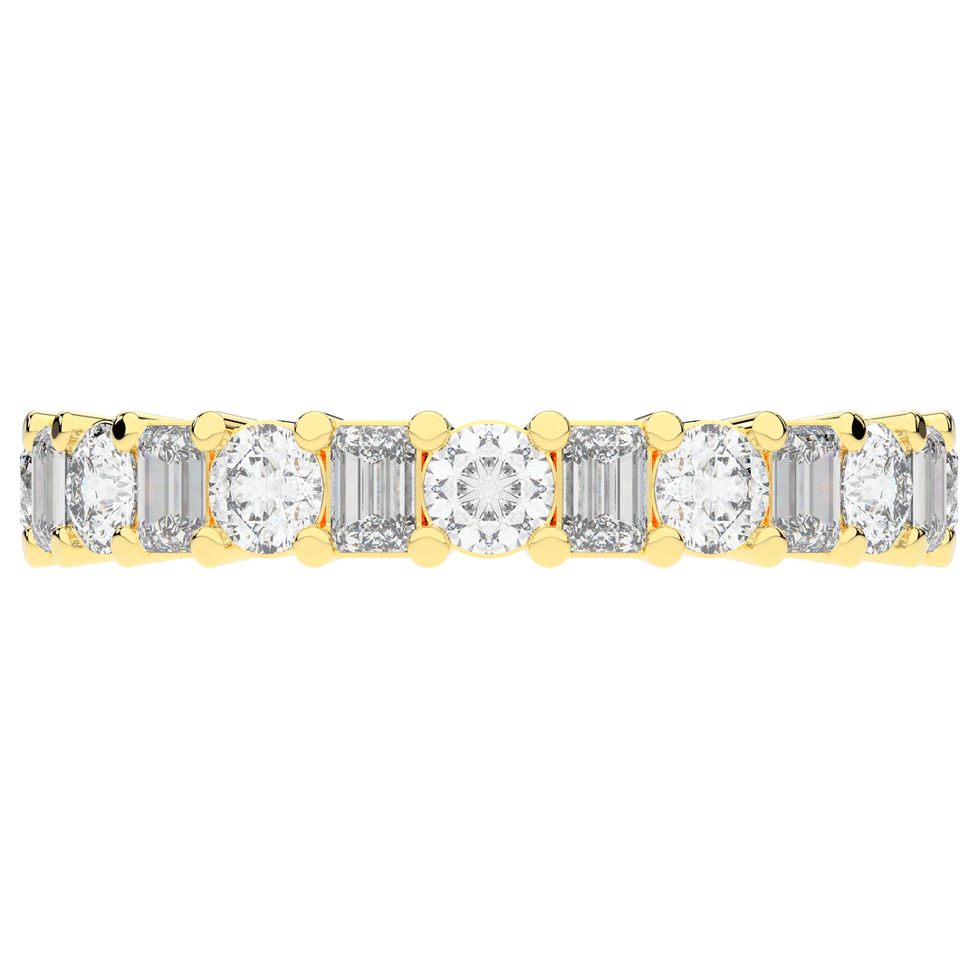 2.00CT.TW EMERALD CUT AND ROUND LAB DIAMOND ETERNITY WEDDING BAND - Nazarelle
