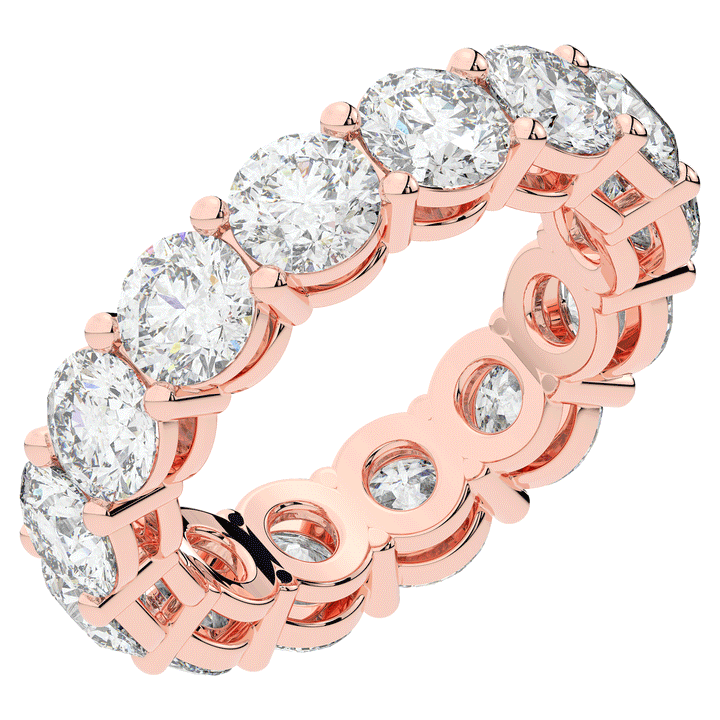 7.00CT.TW ROUND LAB DIAMOND SHARED PRONG ETERNITY WEDDING BAND - Nazarelle