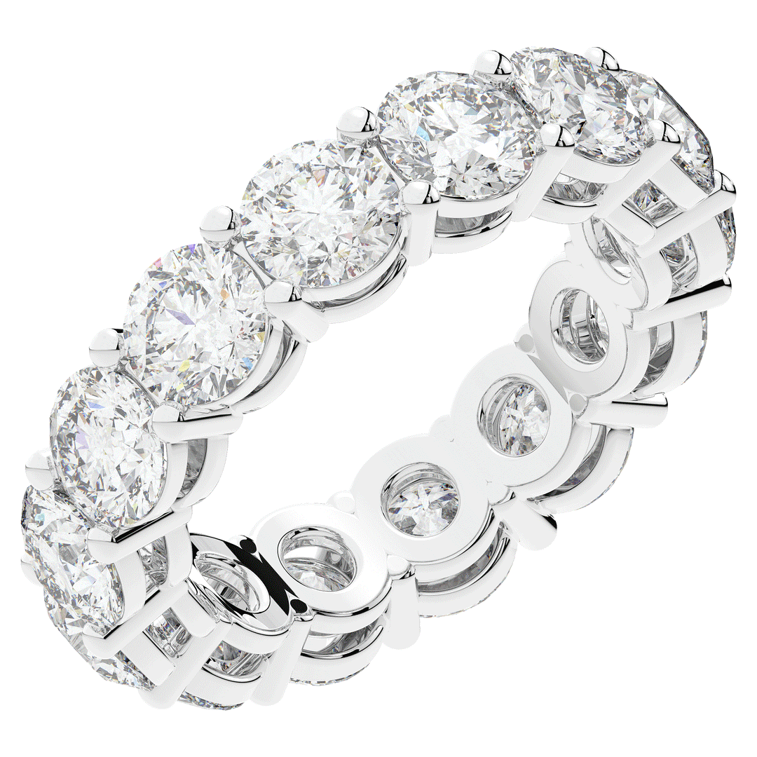 7.00CT.TW ROUND LAB DIAMOND SHARED PRONG ETERNITY WEDDING BAND - Nazarelle