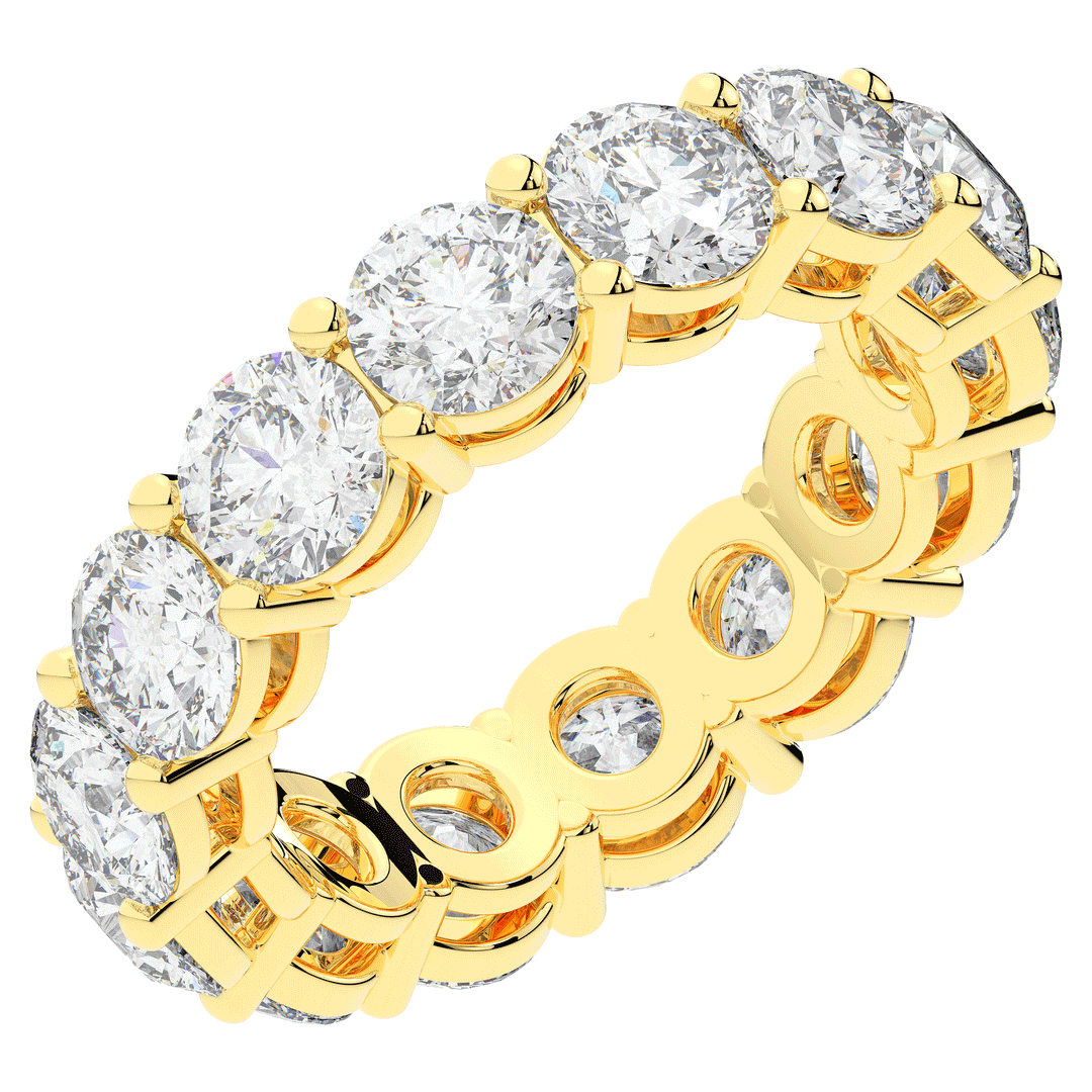7.00CT.TW ROUND LAB DIAMOND SHARED PRONG ETERNITY WEDDING BAND - Nazarelle
