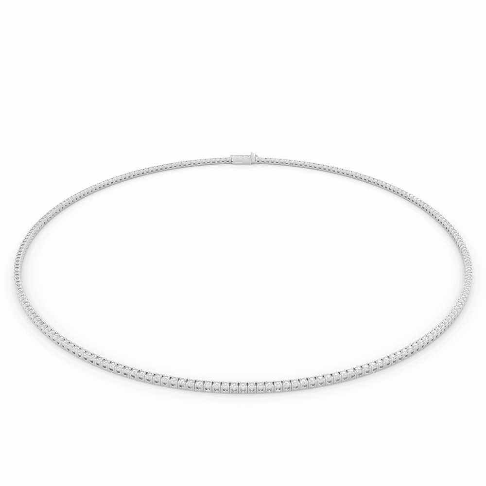 5.50CT.TW ROUND LAB DIAMOND TENNIS NECKLACE - Nazarelle