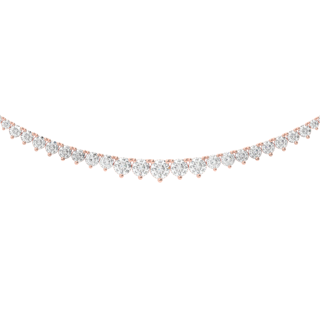 8.50CT.TW ROUND LAB DIAMOND TAPERED TENNIS NECKLACE - Nazarelle