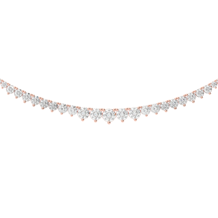 8.50CT.TW ROUND LAB DIAMOND TAPERED TENNIS NECKLACE - Nazarelle