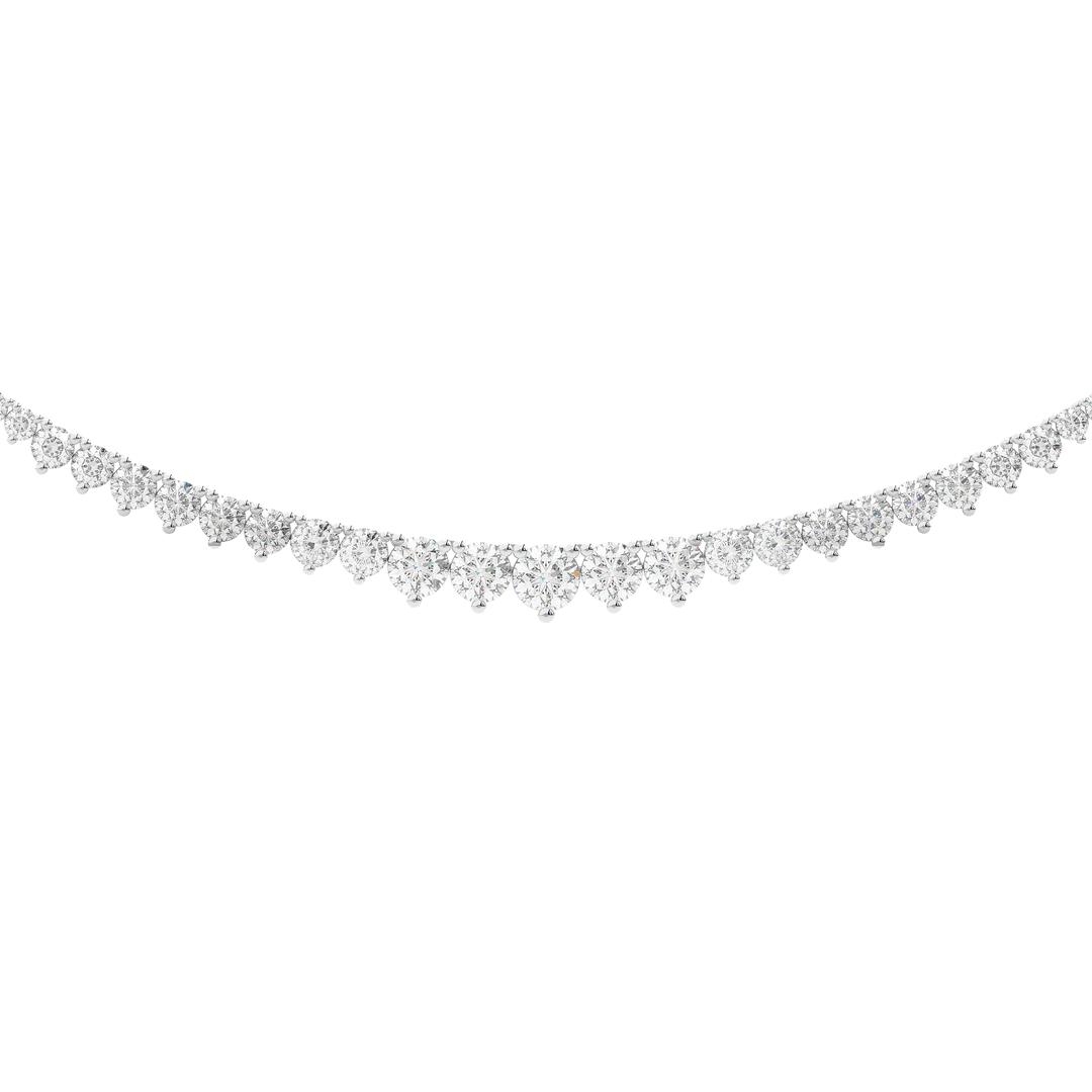 8.50CT.TW ROUND LAB DIAMOND TAPERED TENNIS NECKLACE - Nazarelle