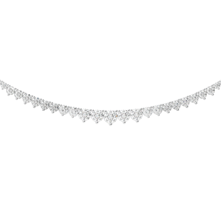 8.50CT.TW ROUND LAB DIAMOND TAPERED TENNIS NECKLACE - Nazarelle