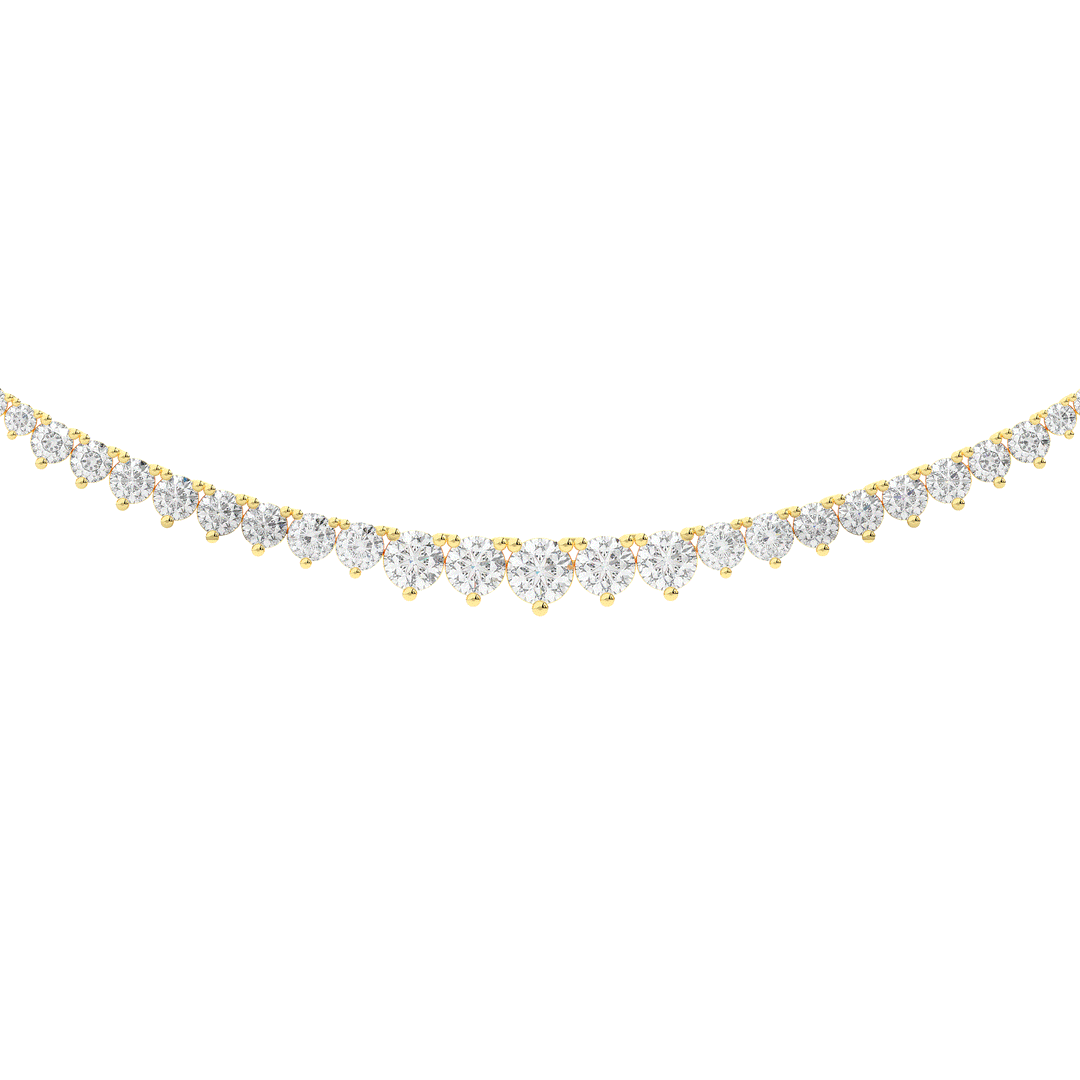 8.50CT.TW ROUND LAB DIAMOND TAPERED TENNIS NECKLACE - Nazarelle