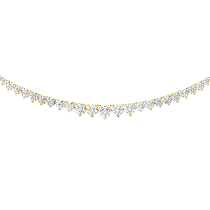 8.50CT.TW ROUND LAB DIAMOND TAPERED TENNIS NECKLACE - Nazarelle
