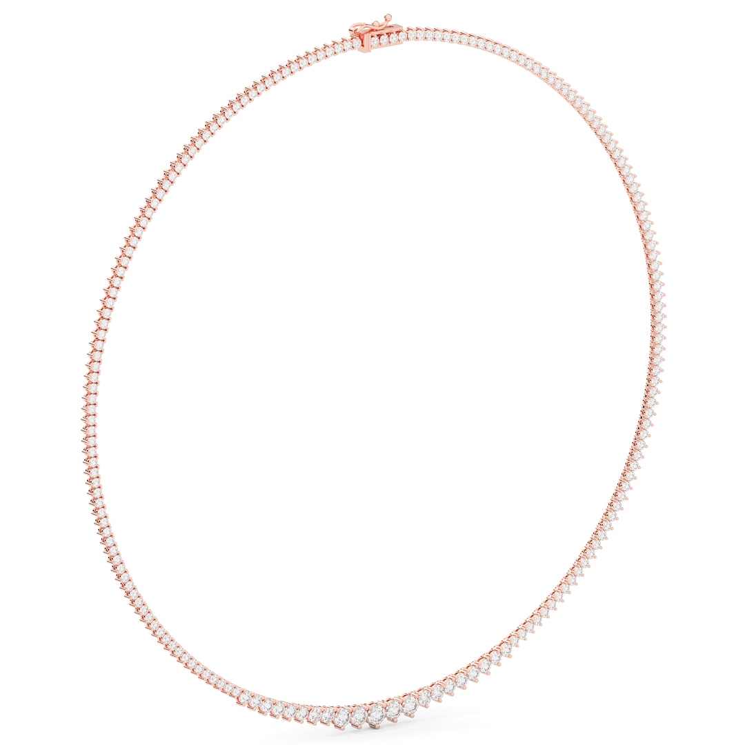 8.50CT.TW ROUND LAB DIAMOND TAPERED TENNIS NECKLACE - Nazarelle