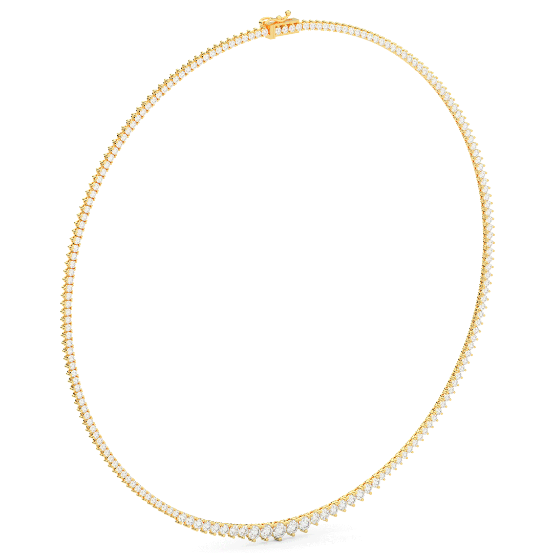 8.50CT.TW ROUND LAB DIAMOND TAPERED TENNIS NECKLACE - Nazarelle