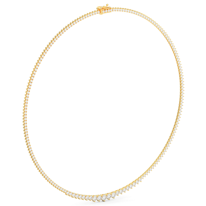 8.50CT.TW ROUND LAB DIAMOND TAPERED TENNIS NECKLACE - Nazarelle