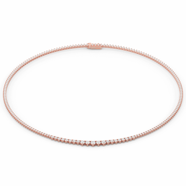 8.50CT.TW ROUND LAB DIAMOND TAPERED TENNIS NECKLACE - Nazarelle