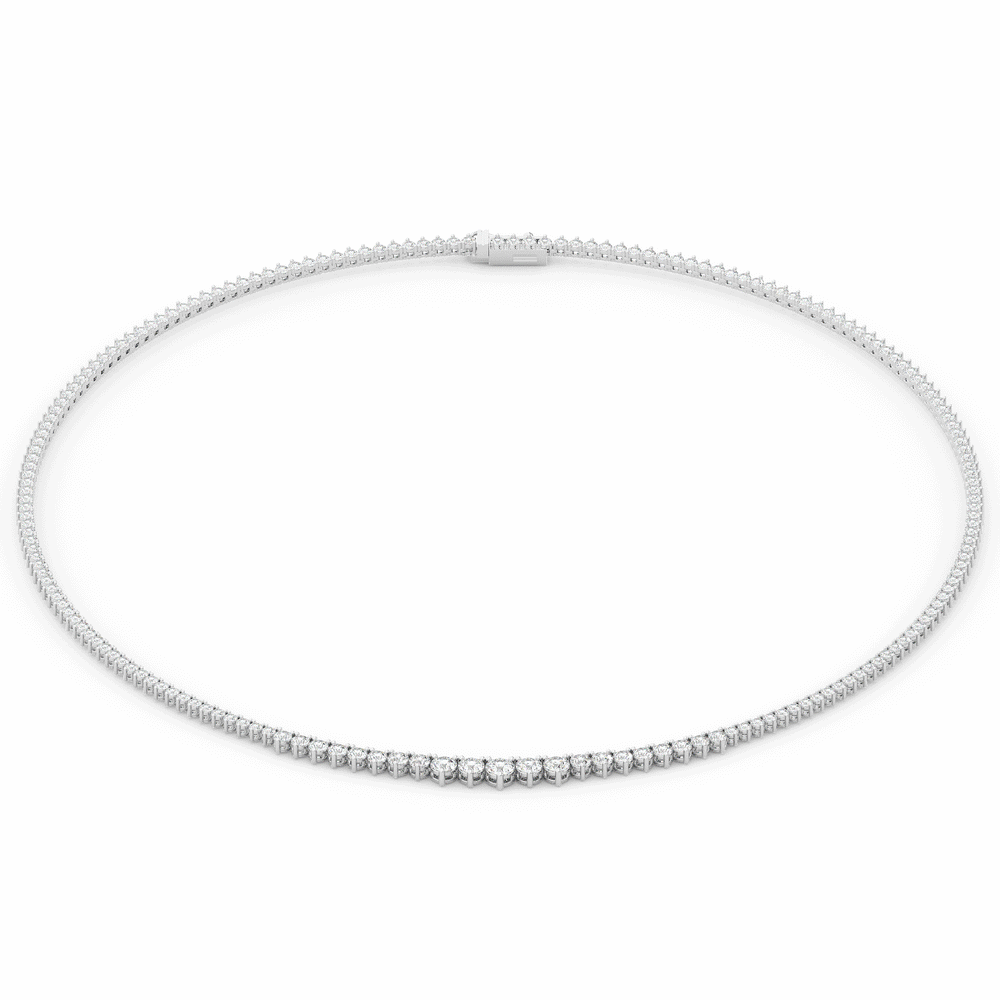 8.50CT.TW ROUND LAB DIAMOND TAPERED TENNIS NECKLACE - Nazarelle