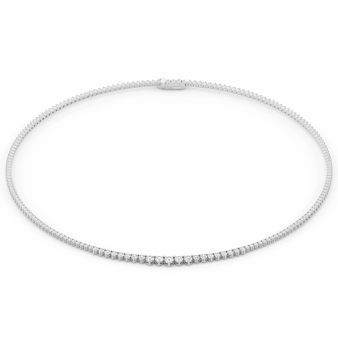 8.50CT.TW ROUND LAB DIAMOND TAPERED TENNIS NECKLACE - Nazarelle