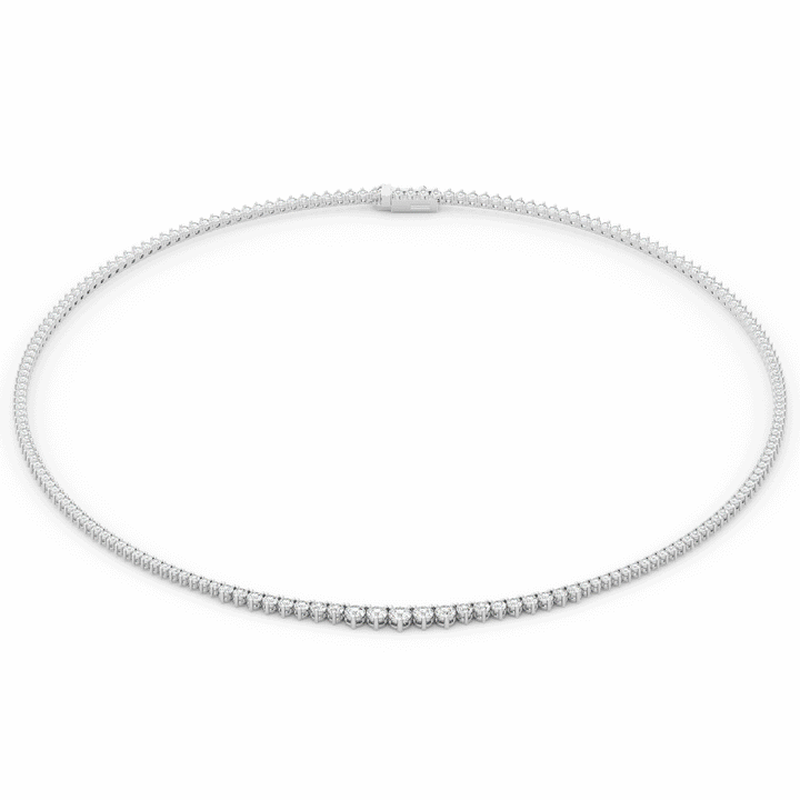 8.50CT.TW ROUND LAB DIAMOND TAPERED TENNIS NECKLACE - Nazarelle