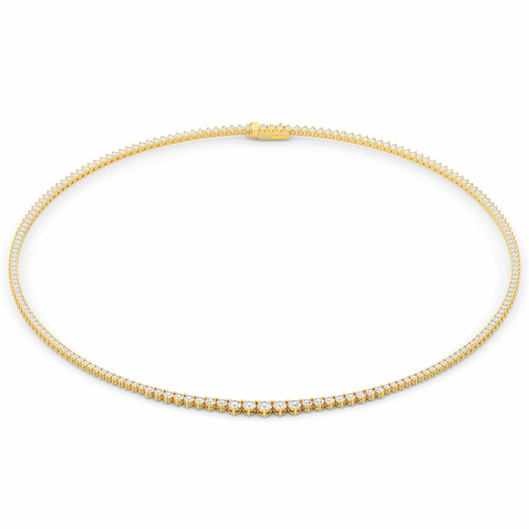 8.50CT.TW ROUND LAB DIAMOND TAPERED TENNIS NECKLACE - Nazarelle