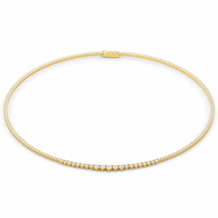 8.50CT.TW ROUND LAB DIAMOND TAPERED TENNIS NECKLACE - Nazarelle