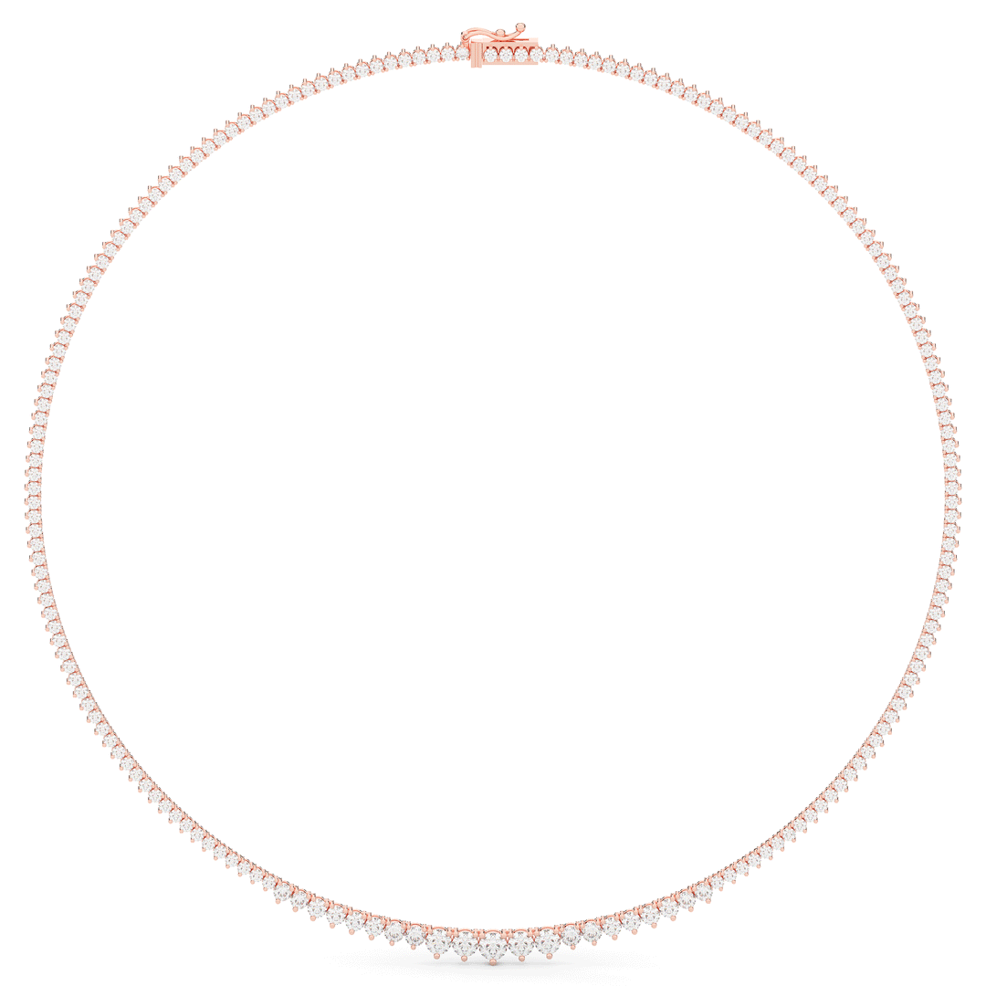8.50CT.TW ROUND LAB DIAMOND TAPERED TENNIS NECKLACE - Nazarelle