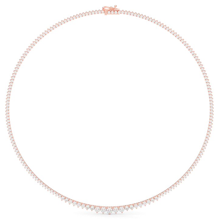 8.50CT.TW ROUND LAB DIAMOND TAPERED TENNIS NECKLACE - Nazarelle