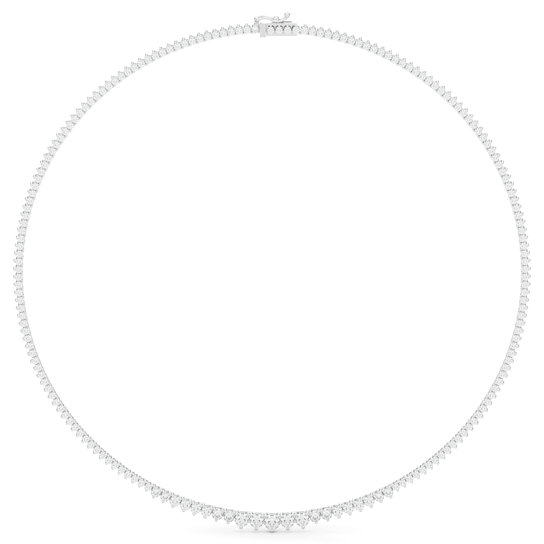 8.50CT.TW ROUND LAB DIAMOND TAPERED TENNIS NECKLACE - Nazarelle