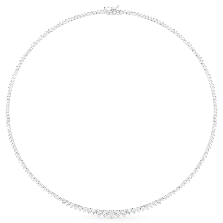 8.50CT.TW ROUND LAB DIAMOND TAPERED TENNIS NECKLACE - Nazarelle