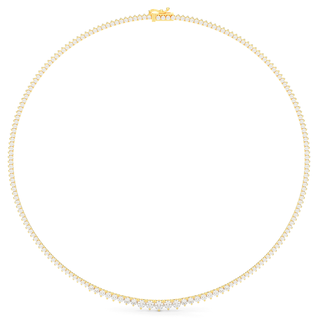 8.50CT.TW ROUND LAB DIAMOND TAPERED TENNIS NECKLACE - Nazarelle