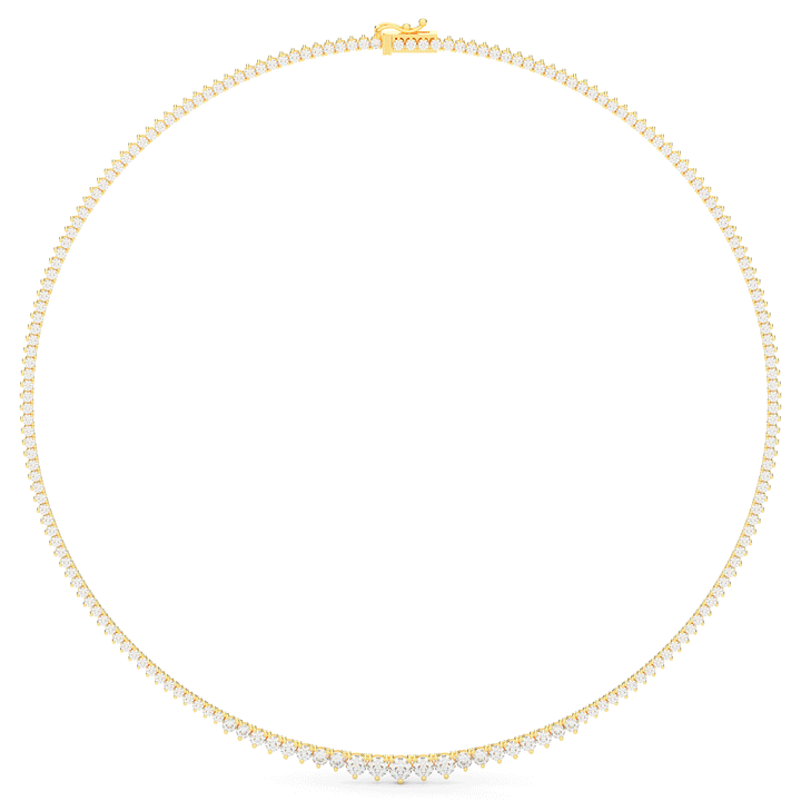 8.50CT.TW ROUND LAB DIAMOND TAPERED TENNIS NECKLACE - Nazarelle