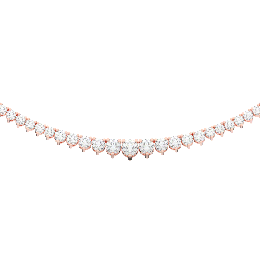 10.75CT.TW ROUND LAB DIAMOND TAPERED TENNIS NECKLACE - Nazarelle