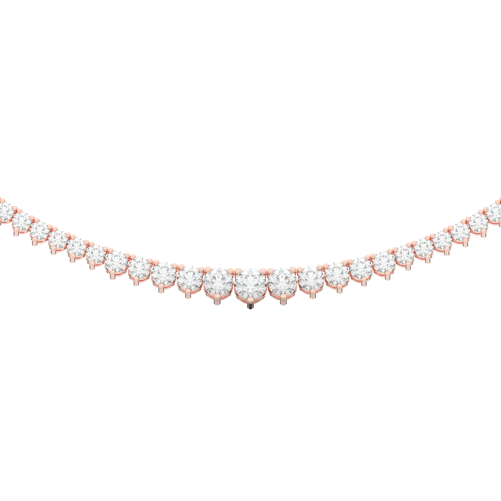 10.75CT.TW ROUND LAB DIAMOND TAPERED TENNIS NECKLACE - Nazarelle