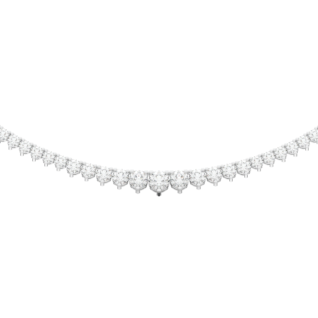 10.75CT.TW ROUND LAB DIAMOND TAPERED TENNIS NECKLACE - Nazarelle